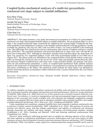 Más sobre Análisis hidro-mecánicos acoplados de una pendiente de suelo reforzada con geosintéticos en múltiples niveles sujeta a carga