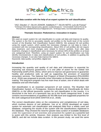Más sobre Curación de Datos de Suelos con la Ayuda de un Sistema Experto para la Clasificación de Suelos.