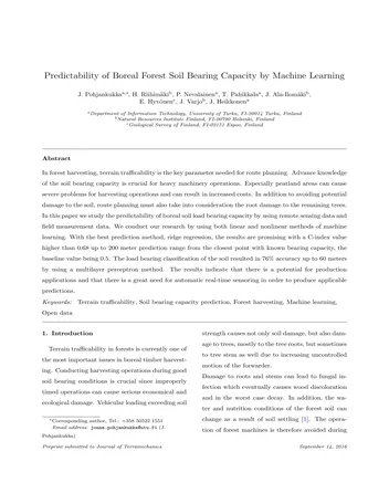 Más sobre Predictibilidad de la Capacidad Portante del Suelo del Bosque Boreal mediante Aprendizaje Automático