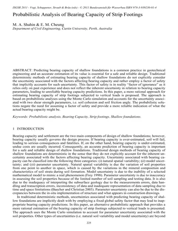 Más sobre Análisis Probabilístico de la Capacidad Portante de Cimientos de Banda