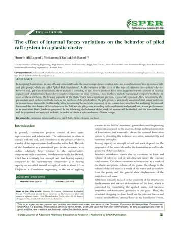 Más sobre El Efecto de las Variaciones de Fuerzas Internas en el Comportamiento del Sistema de Balsa de Pilotes
